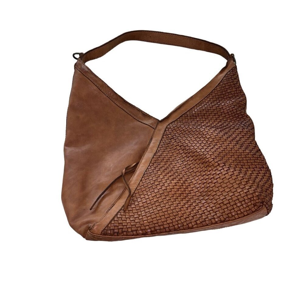 Sundance Womens Hobo Shoulder Bag One Size Brown Leather Bohemian Snap Italy
